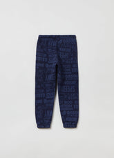 Ovs Kids Boy Fleece Joggers With Lettering Print